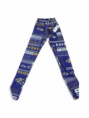 NFL Baltimore Ravens Purple and Gold Logo Leggings NWT